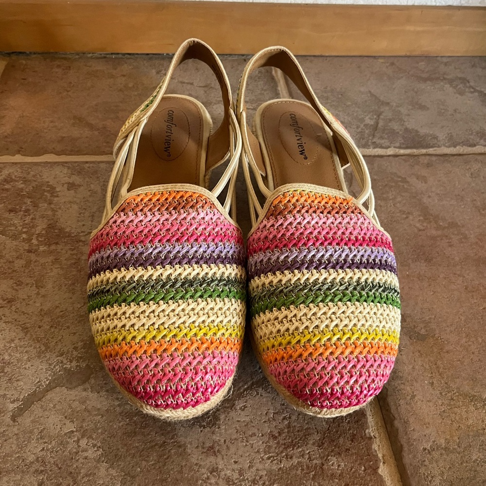 Comfortview Multicolor Espadrilles Low Wedge